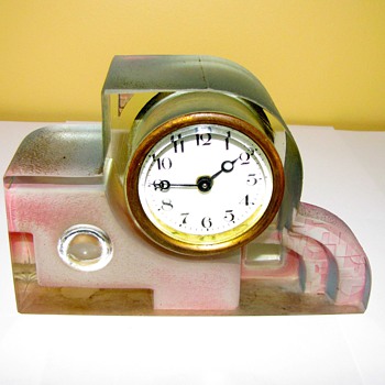 Rare art deco glass clock - Art Deco