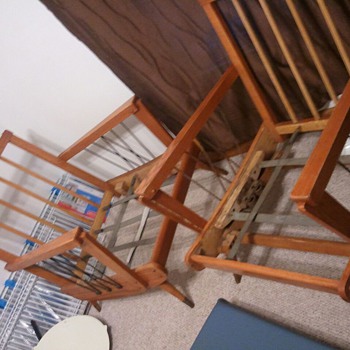 Wood Chairs metal strapping