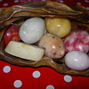 Alabaster Fruit in a carved wood basket