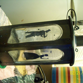 Musical Lamp (?) Beautiful, but someone took along time tinkering w/ it! - Lamps