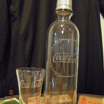 1920's Coca-Cola Syrup Bottle and Modified Flare Glass