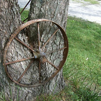 Antique Tractor Wheels...In a tree