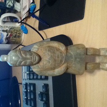 Old Terracotta Warrior Chinese Soldier Statue carved Stone