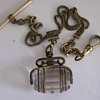 Glass & Brass Wine Barrel Watch Fob