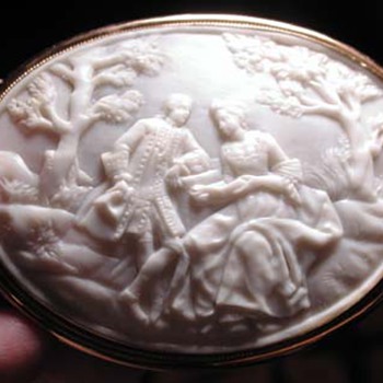 Victorian cameo of a courting scene - Victorian Era