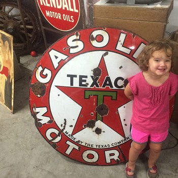 1930's Texaco sign Double side - Petroliana