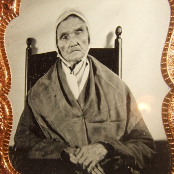 Sixth plate tintype of 95 year old woman