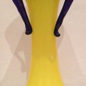 Kralik Deco yellow abstract floriform - Art Glass
