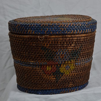 Painted 2 tier Basket Native or New England?