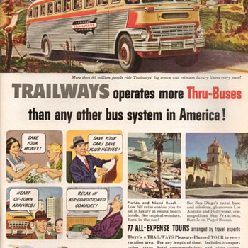 1951 - Trailways Bus Lines Advertisements