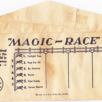 Vintage cigarette  Horse Racing ticket . Beware of catching self on fire 