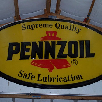 3 ft by 5 ft pennzoil sign