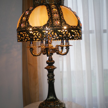 Pair of slag table lamps - Lamps