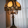 Pair of slag table lamps