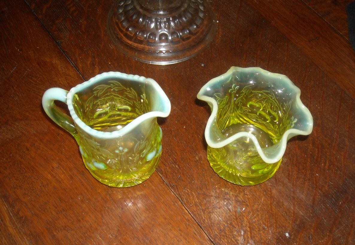 Vaseline Glass Sugar and Creamer Set Collectors Weekly