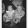 1930's Monkey mohair,botton eyes . Me and My Cousin holding them 
