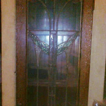 Stained Glass Cabinet. I found it in the Attic tucked in a corner.