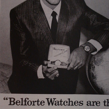 JERRY LEWIS ADVERTISEMENT OF "BELFORTE WATCHES" - Paper