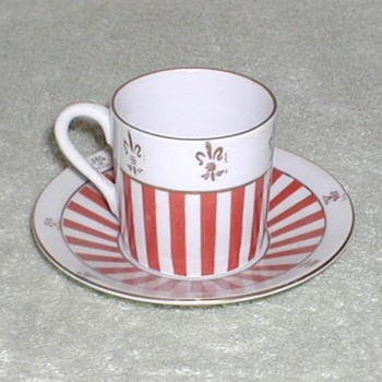 Red & White striped demitasse cup & saucer