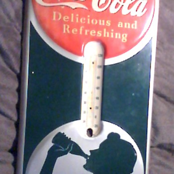 1940 Coca-Cola silhouettet thermometer - Coca-Cola