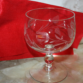 Etched Crystal Shrimp Cocktail Stemware - Pattern Identification? - Glassware