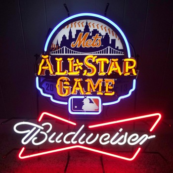 BUDWEISER NEW YORK METS/CITI FIELD/ALL STAR GAME NEON SIGN - Baseball
