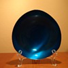 VINTAGE  CARL CHRISTIANSEN -DENMARK - BLUE ENAMELED SILVERPLATE BOWL