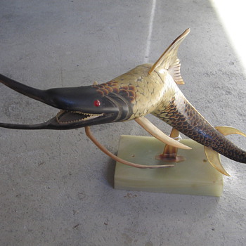 Carved Fish, turtle shell?