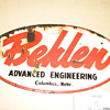 Great Antique Behlen Porcelain Oval Shaped Farm Corn Crib Sign