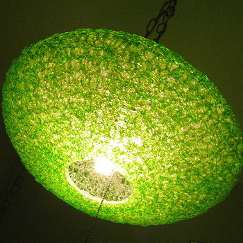 50's Flying Saucer Spaghetti Light/Lamp LIME GREEN