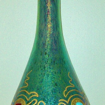 Loetz Crete Cisele Decorated Vase. - Art Glass