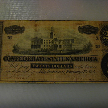 Confederate 20$ Bill 1864