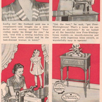 1950 Free-Westinghouse Sewing Machine Advertisements