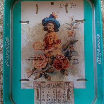 1891 January Green Calendar Tray