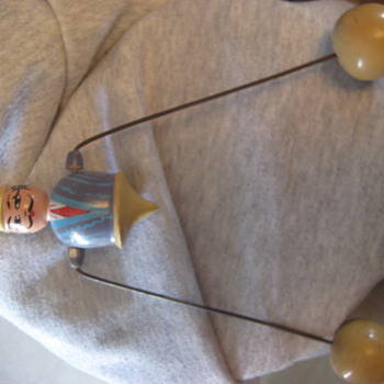 Wooden ANTIQUE MAN Top/Spinner-Balancing? - Folk Art