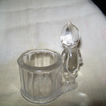 Old glass candy cup