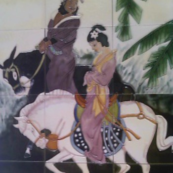 Art Tile Mural Of Chinese Man and Woman
