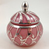 Josephinenhütte small covered box w/silver overlay - Alexander Pfohl design, ca. 1927