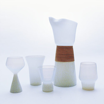 OPALINE jug and glasses, Jacob E. Bang (Kastrup, 1957) - Art Glass