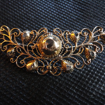 Georgian gold and diamond floral brooch, Belgium or France c. 1770 - Fine Jewelry