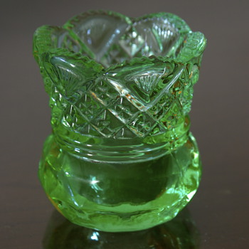 Vaseline Glass Toothpick holder - Glassware