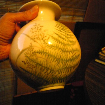 earthenware vase signed s + g
