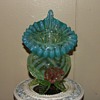 Stourbridge? Webb? Steven & Williams?  Uranium JIP Vase with Applied Flower and Leaf Feet 