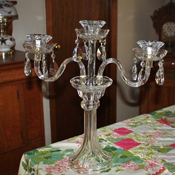 Crystal Candleabra marked Poland - Glassware