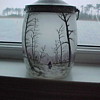 Glass Biscuit Jar with Overlay Paint