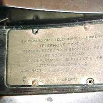 AE 40 Ship Phone Info Plates - Telephones