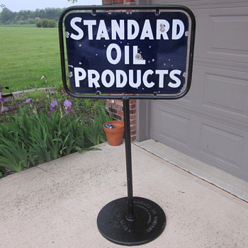 Standard Oil Porcelain Sign Pedestal Base