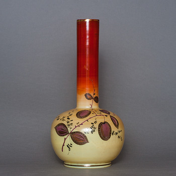 vase with enameled plums - Art Glass