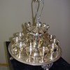 Sterling Silver Tray with Goblets and Spoons