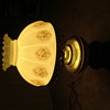 Unique Wood Base Prairie Rose Table Lamp